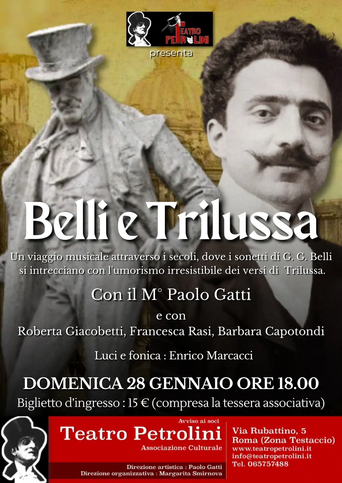 Belli e trilussa locandina teatro petrolini